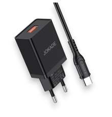 Зарядний пристрій Jokade JB048 1USB-A з кабелем Type-C black PLS-00-00139622