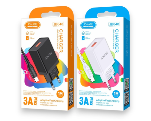 Зарядний пристрій Jokade JB048 1USB-A з кабелем Type-C black PLS-00-00139622