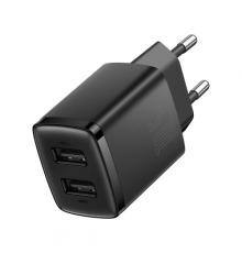 Зарядний пристрій Baseus Compact 10.5W 2A 2USB-A black PLS-00-00097460