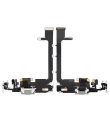 Шлейф iPhone 11 Pro Max з роз'ємом зарядки silver (Original Used) PLS-00-00037016