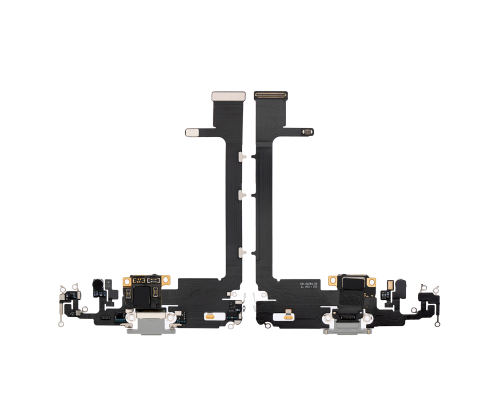 Шлейф iPhone 11 Pro Max з роз'ємом зарядки silver (Original Used) PLS-00-00037016