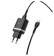 Зарядний пристрій Hoco C12Q 18W 3A 1USB-A з кабелем Type-C black PLS-00-00051006