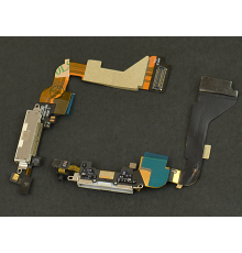 Шлейф iPhone 4 з роз'ємом зарядки white (Original Used) PLS-00-00005178