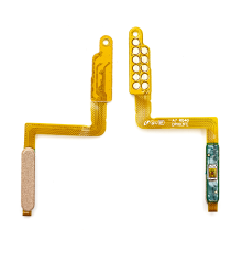 Шлейф Samsung A750F Galaxy A7 (2018) з кнопкою ввімкнення та сканером відбитків пальців gold PLS-00-00026600