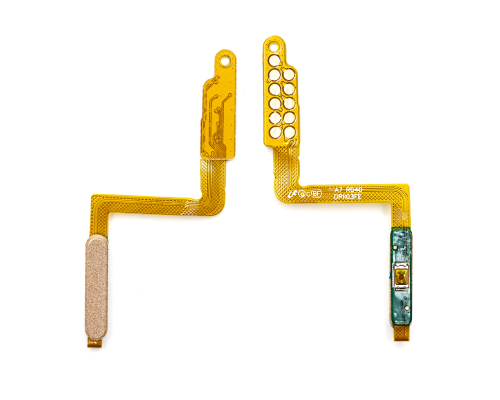 Шлейф Samsung A750F Galaxy A7 (2018) з кнопкою ввімкнення та сканером відбитків пальців gold PLS-00-00026600