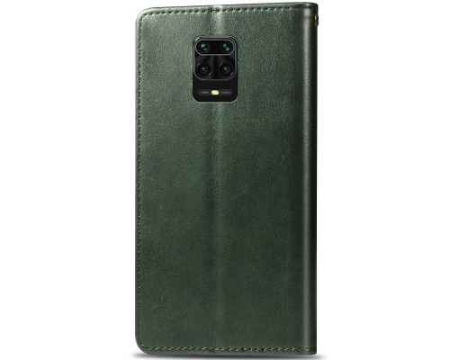 Чохол-книжка Leather GETMAN with card holder Xiaomi Redmi Note 9s green PLS-00-00088174