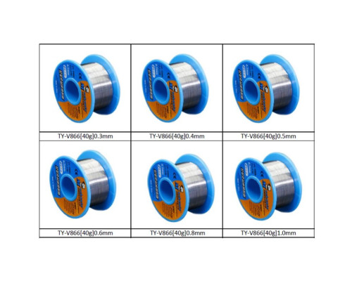 Припій Mechanic TY-V866, Sn 63% , Pb 37%, флюс 1-3%, 1,0 мм, 40 г