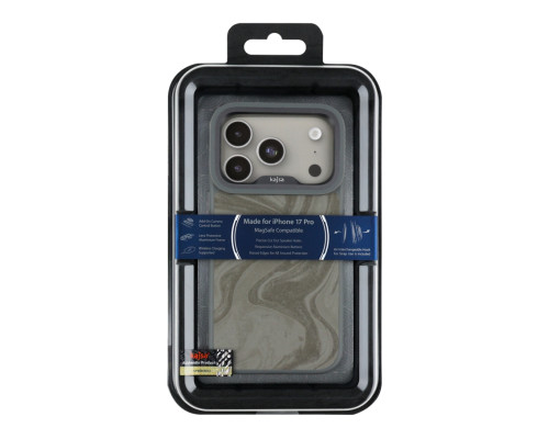 Чохол Kajsa Glamorous Collection Fluid Art with MagSafe для iPhone 17 Pro Grey O-Ring ma96243_249643 2020000507642