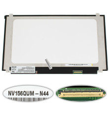 Матриця 15.6" NV156QUM-N44 (3840*2160, 40pin(eDP, 300cd/m2, 16.7M 72% NTSC, IPS), LED, SLIM(вертикальні вушка), матова, роз'єм справа внизу) для ноутбука NBB-104150