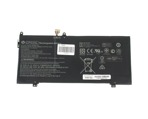 Оригінальна батарея для ноутбука HP CP03XL (Spectre X360 13-AE) 11.55V 5275mAh 60.9Wh Black (929066-421) NBB-105260