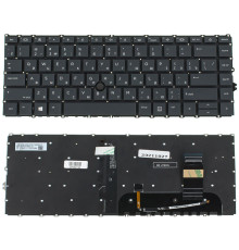 Клавіатура для ноутбука HP (ProBook: 840 G8, 845 G8) rus, black, без фрейма, підсвічування клавіш