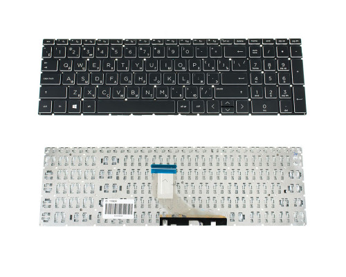 Клавіатура для ноутбука HP (250 G7, 255 G7 series) rus, black, без фрейма, white bezzel (оригінал)