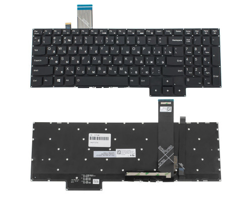 Клавіатура для ноутбука LENOVO (Legion: 5-15 series), rus, black, без фрейма, підсвічування клавішRGB (оригінал) NBB-117146