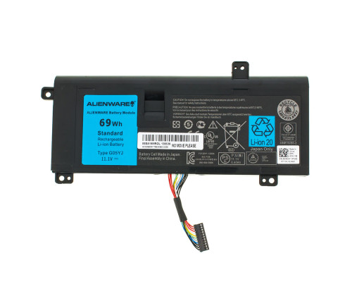 Оригінальна батарея для ноутбука DELL G05YJ (Alienware 14 M14x R3 R4) 11.1V 6400mAh 69Wh Black NBB-120608