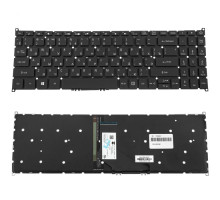 Клавіатура для ноутбука ACER (TM: P215-52) rus, black, без фрейму, підсвічування клавіш NBB-124842