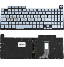 Клавиатура для ноутбука ASUS (G731GD, G731GT, G731GU) рус, серебристый, без рамки, подсветка клавиш (RGB 1) (ОРИГИНАЛ) NBB-128308