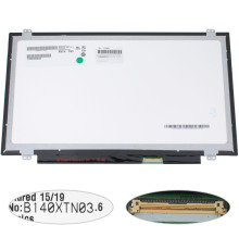 УЦІНКА! Матриця 14.0" B140XTN03.6 (1366*768, 40pin, LED, SLIM (вертикальні вушка), глянець, роз'єм праворуч внизу) для ноутбука NBB-128661