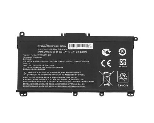 Батарея для ноутбука HP TF03XL (Pavilion 15-CC, 15-CD series) 11.55V 3400mAh 39Wh Black NBB-128710