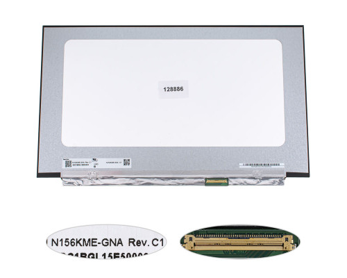 УЦІНКА! Матриця 15.6" N156KME-GNA (2560*1440, 40pin(eDP, IPS, 165Hz, 300cd/m2, 16.7M, 100%), LED, SLIM(без планок та вушок), матова, роз'єм справа внизу) для ноутбука NBB-128886