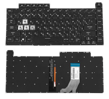 Клавіатура для ноутбука ASUS (G531 series) rus, black, без фрейму, підсвічування клавіш (RGB 8 pin) NBB-133969