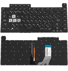 Клавіатура для ноутбука ASUS (G531 series) rus, black, без фрейму, підсвічування клавіш (RGB 8 pin) NBB-133969