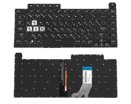 Клавіатура для ноутбука ASUS (G531 series) rus, black, без фрейму, підсвічування клавіш (RGB 8 pin)