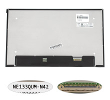 Матриця 13.3" NE133QUM-N42 (3840 * 2160, 40pin (eDP, IPS), LED, SLIM (без додаткової панелі), матова, роз'єм справа внизу) для ноутбука NBB-134027