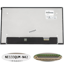 Матриця 13.3" NE133QUM-N42 (3840 * 2160, 40pin (eDP, IPS), LED, SLIM (без додаткової панелі), матова, роз'єм справа внизу) для ноутбука