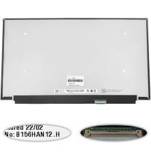 Матриця 15.6" B156HAN12.H (1920*1080, 40pin(eDP, IPS, 165Hz, 300cd/m2, 100% sRGB), LED, SLIM(без планок та вушок), матова, роз'єм справа внизу) для ноутбука NBB-134091