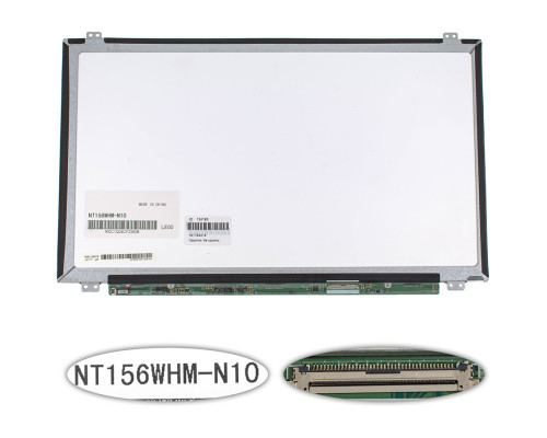 УЦІНКА! Матриця 15.6" NT156WHM-N10 (1366 * 768, 40pin, LED, SLIM (вертикальні вушка), глянець, роз'єм праворуч внизу) для ноутбука (renew) NBB-134163