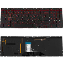 Клавіатура для ноутбука HP (Omen 15-DC) rus, black, без кадру, підсвічування клавіш