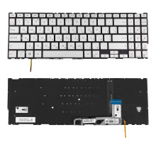Клавіатура для ноутбука ASUS (UX534 series) ukr, silver, без фрейма, підсвічування клавіш(оригінал) NBB-139581