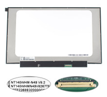 Матриця 14.0" NT140WHM-N49 (1366*768, 30pin(eDP), LED, SLIM (без планок та вушок), матова, роз'єм праворуч внизу) для ноутбука NBB-139612