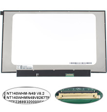 Матриця 14.0" NT140WHM-N49 (1366*768, 30pin(eDP), LED, SLIM (без планок та вушок), матова, роз'єм праворуч внизу) для ноутбука NBB-139612