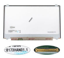 Матриця 17.3" B173HAN01.1 HW1A (1920*1080, 40pin(eDP, IPS (!!!), 120HZ, 300 cd/m?), LED, SLIM(вертикальні вушка), матова, роз'єм зліва внизу) для ноутбука NBB-139916