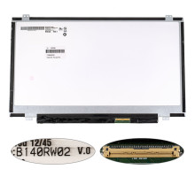 Матриця 14.0 B140RW02 V.0 (1600*900, 40pin, LED, SLIM (вертикальні вушки), глянець, роз'єм праворуч знизу) для ноутбука (renew) NBB-140396