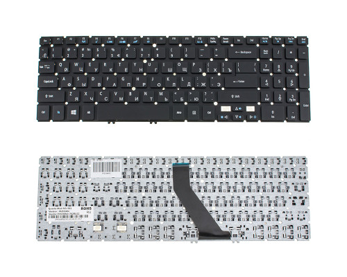 Клавіатура для ноутбука ACER (AS: M3-581, M5-581, V5-531, V5-551, V5-571 series) rus, black, без фрейма