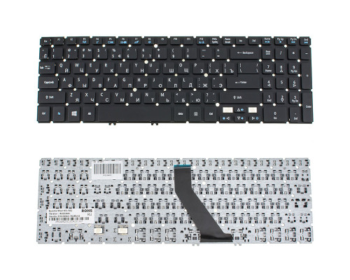 Клавіатура для ноутбука ACER (AS: M3-581, M5-581, V5-531, V5-551, V5-571 series) rus, black, без фрейма NBB-37201