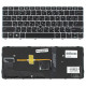 Клавіатура для ноутбука HP (EliteBook: 820 G3) rus, black, підсвічування клавіш, silver frame, з джойстиком