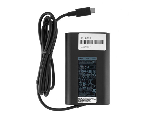 Оригінальний блок живлення для ноутбука DELL USB-C 65W (20V/3.25A, 15V3A, 9V3A, 5V2A), USB3.1/Type-C/USB-C, Black (без кабеля!) (0M1WCF) NBB-67669