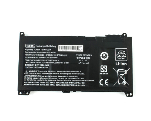 Батарея для ноутбука HP RR03XL (ProBook 430 G4, 440 G4, 450 G4, 470 G4 series) 11.4V 3500mAh 40Wh black NBB-90001