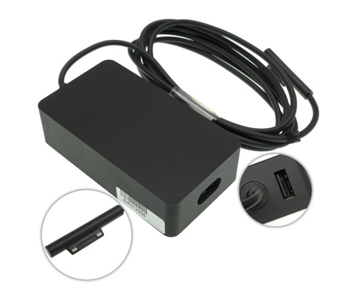 Блок живлення для планшета MICROSOFT 15V, 4A, 65W, 6pin, Black (Surface Pro 5, Pro 6, Pro 4, Pro3, Book) (без мережевого кабеля 2pin) NBB-95126