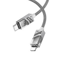 Кабель USB Borofone BU42 Octavia PD27W Type-C to Lightning 1.2m Колір Сiрий 6941991108983