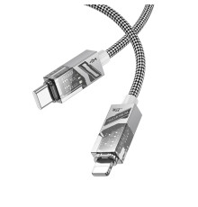 Кабель USB Borofone BU42 Octavia PD27W Type-C to Lightning 1.2m Колір Сiрий 6941991108983