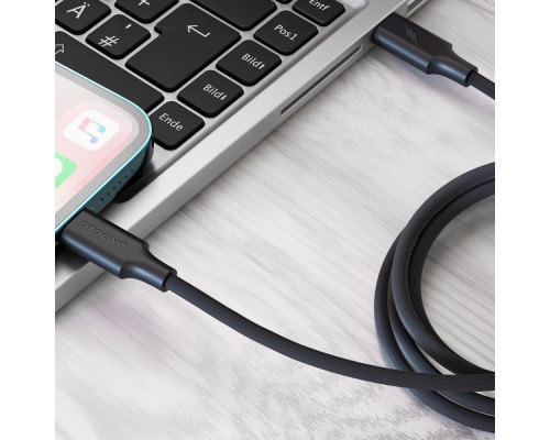 Кабель Proove Striped Silicone Type-C to Lightning (1m) black 2001001957490 6901119776555