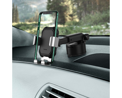 Автомобільний тримач Baseus Tank Gravity Car Mount With Suction Base silver