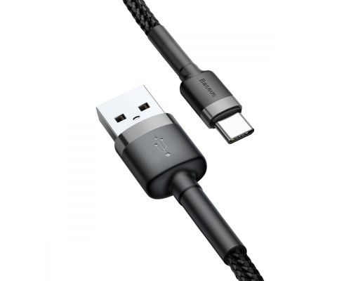 Кабель Baseus Cafule Type-C Cable 2A (3m) gray/black