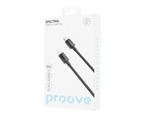 Кабель Proove Spectral Type-C to Lightning 27W (1m) black 2001001965433 6901117610301