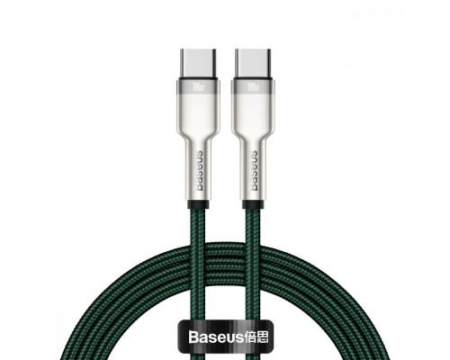 Кабель Baseus Cafule Metal Type-C to Type-C 100W (1m) green