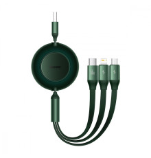 Кабель Baseus Bright Mirror 2 Series 3-in-1 (Micro USB+Lightning+Type-C) 66W (1.1m) green